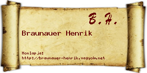 Braunauer Henrik névjegykártya